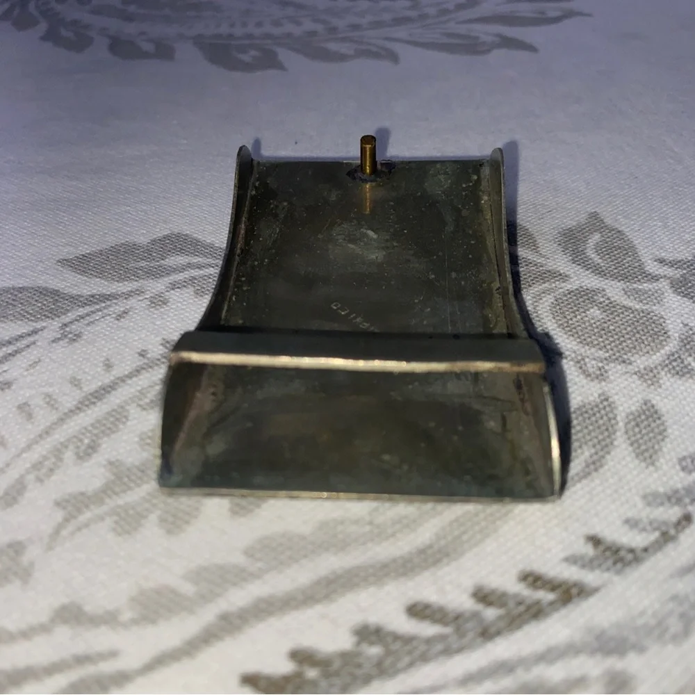 MEXICO ALPACA AZTEC CALENDAR SILVER MOTHER OF PEARL‎ BELT BUCKLE